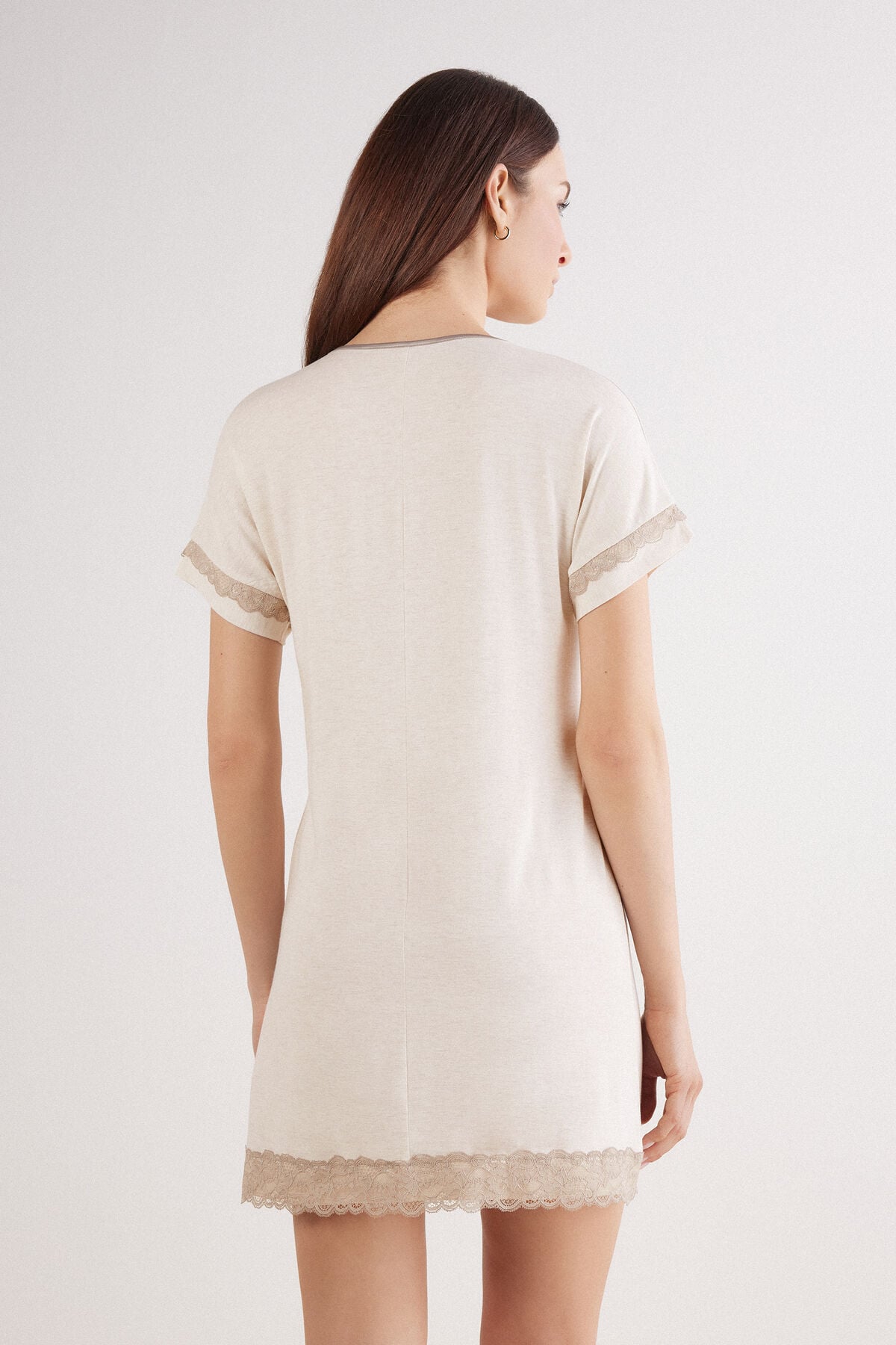 Lace Trim Short Sleeve Nightgown Lace Trim Short Sleeve Nightgown