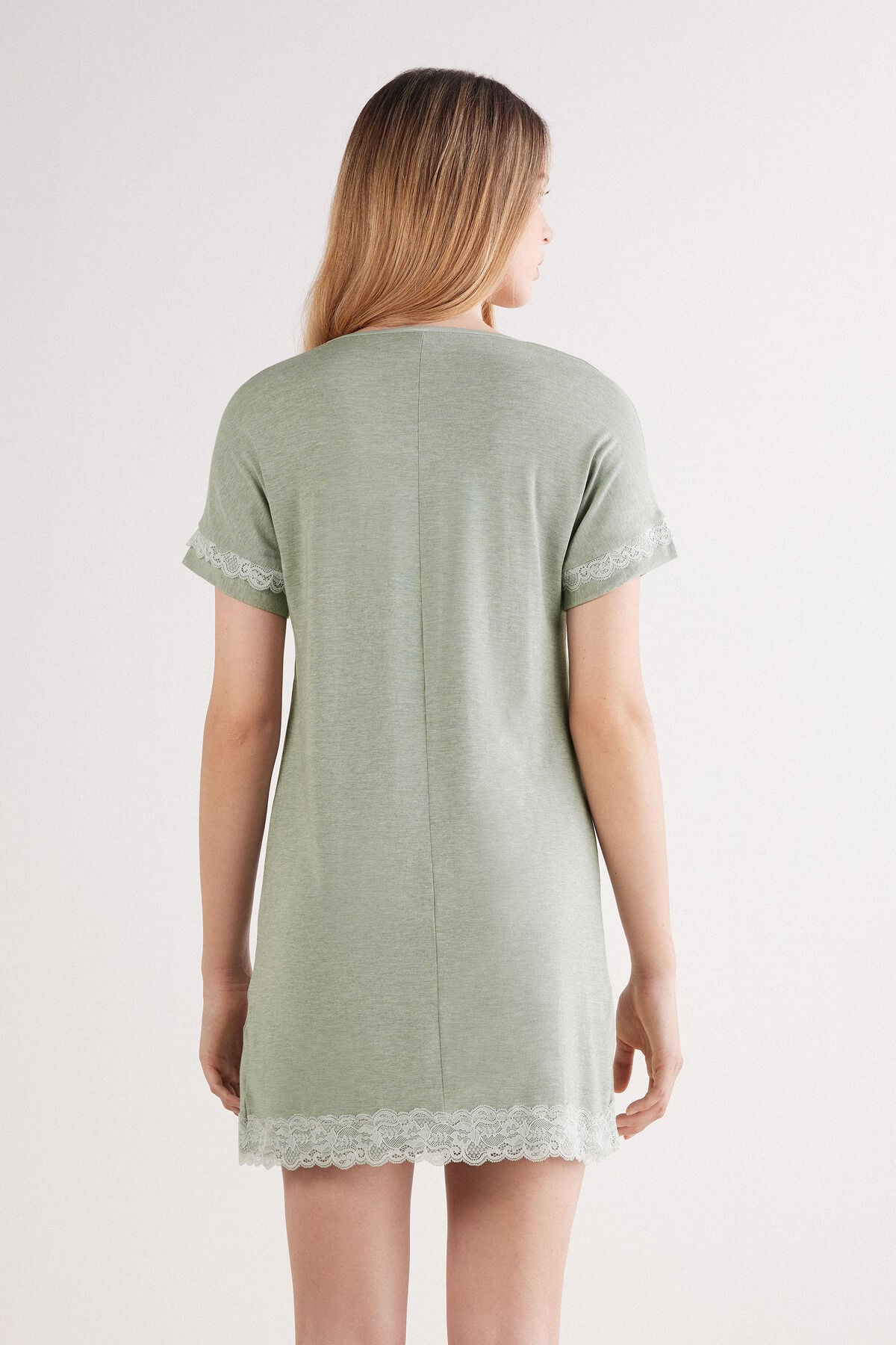 Lace Trim Short Sleeve Nightgown Lace Trim Short Sleeve Nightgown